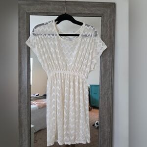 Elegant Cream Lace Cover Up